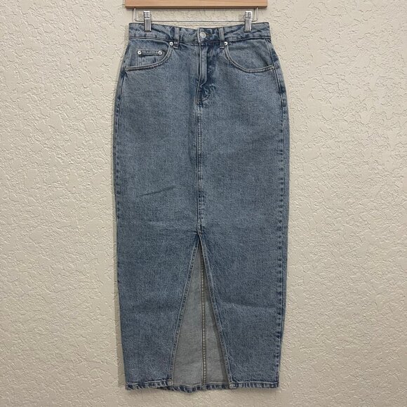 ASOS Hourglass Denim Maxi Skirt Size 4 - Picture 3 of 9